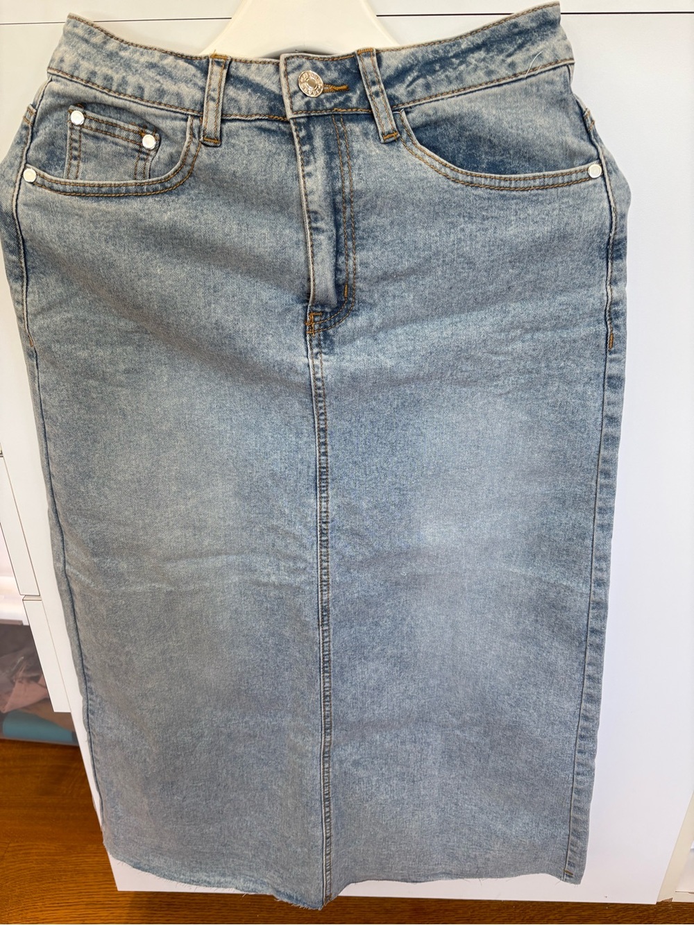 Classic Light Blue Denim Skirt - Men Jeans Style